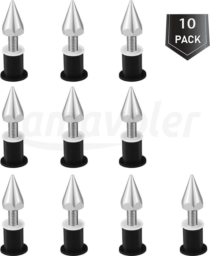 amavoler 10 PCS M5 Motorcycle Windscreen Bolts Screws Kit,Universal Motorcycle CNC Windshield Windscreen Bolt Screw,Works on OEM or Aftermarket Windshields. (Silver) - Image 3